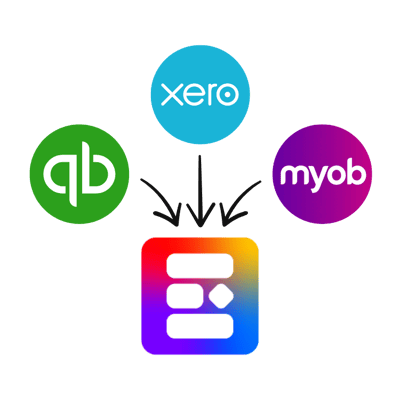 Migration Logo Xero QBO MYOB to EBA